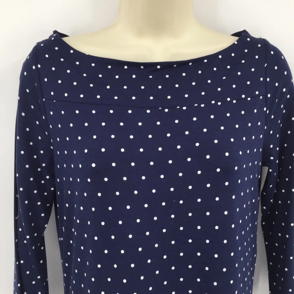 DVF Diane von Furstenberg Ruri Polka dot retro navy shift dress new X-Small 2 4